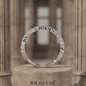 Elegante Anillo de Eternidad de Diamantes Redondos en Oro Blanco, Anillo de Boda para Mujer, Anillo Apilable Clásico de Diamantes, Joyería Nupcial de Lujo - Product Image 3