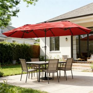 Sombrilla de Jardín para Terraza Color Vino Tinto Sin Base, Sombrillas y Bases para Patio - Product Image 1