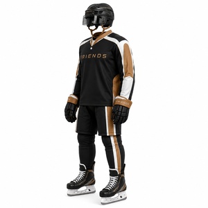 Uniforme de Hockey sobre Hielo Transpirable para Hombre Adulto, 100% Poliéster, Impresión Personalizada, MOQ Bajo, Secado Rápido - Product Image 4