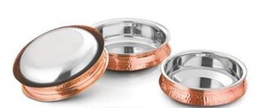 Copper Curry Bucket | Premium Eco-Friendly Food Service Bowl with Handles Gas & <b>Induction</b> Ready with <b>Pot</b> Cover - Product Image 2