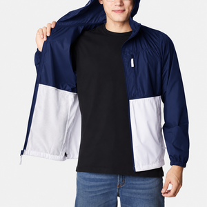 Men's Hooded Woven <b>Windbreaker</b> Jacket Stand Double Color Full Zipper Solid Lightweight Waterproof Autumn Casual Outdoor - Product Image 3