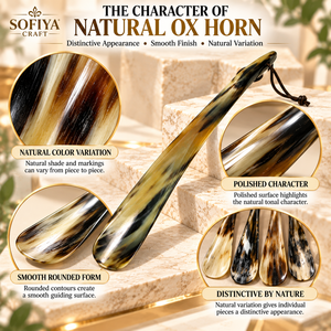SOFIYA CRFAT Handmade Natural Buffalo Horn <b>Waterproof</b> <b>Shoe</b> Horn Long Handle Extra Long for <b>Men</b> Women Elderly Wholesale - Product Image 4