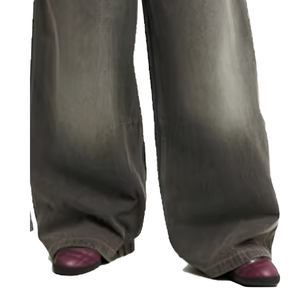 Light Wash Loose Solid <b>Jeans</b> Custom Denim Pants Elegant Whisker <b>Men</b> Women Wholesale Manufacturer - Product Image 4