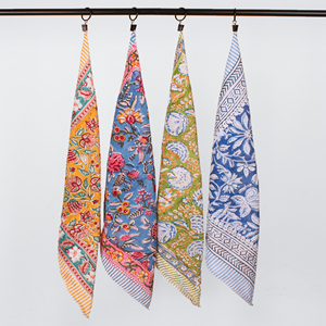 Traditional Handmade Cotton Ethnic Block Printed <b>Bandana</b> Eco-Friendly Poplin Craftjaipur Four Seasons Head Neck Scarf Ladies - Product Image 1