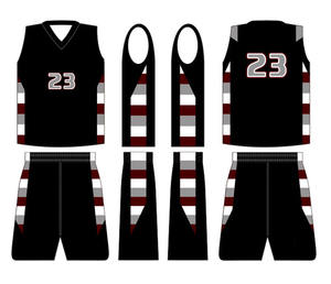 Ensemble d'uniformes de basketball personnalisés de qualité supérieure, imprimés par sublimation, style professionnel, grandes tailles, respirant, séchage rapide, unisexe, 100% coton - Product Image 5