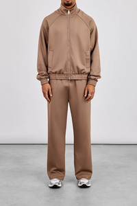 Ensemble de survêtement zippé à capuche pour homme, coupe oversize, décontracté, deux pièces, couleur unie, streetwear, coupe ample, fermeture éclair intégrale, 100% coton molletonné - Product Image 3