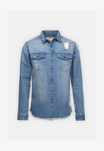Veste en jean classique pour homme, couleur unie, col rabattu, fermeture boutonnée, coton lavé, coupe ample, décontractée, pour l'automne - Product Image 5