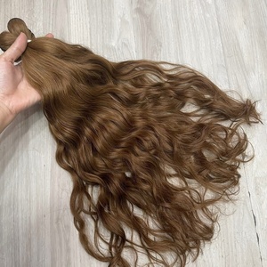 Extensions de cheveux humains vierges à clipser ARVERA, Remy indien, super double drawn, brun naturel bouclé, longues, 100g/paquet - Product Image 4