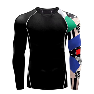 Personnalisez votre propre rashguard respirant à manches longues pour homme, taille plus, imprimé par transfert thermique, tissu polyester de haute qualité - Product Image 2