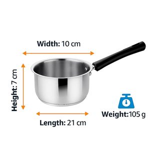 Cacerola de Acero Inoxidable con Base de Inducción, Olla Profunda para Leche y Té con Asa, Cacerola Pequeña para Chai, Apta para Gas e Inducción - Product Image 5