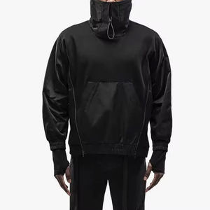 Sweat à capuche Techwear personnalisé pour homme, col montant Cyberpunk, streetwear tactique, pull-over urbain Ninja Darkwear, sweat-shirt oversize - Product Image 1