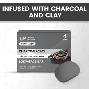 สบู่บำรุงผิวหน้าและผิวกายสำหรับผู้ชาย สูตรถ่านและดินเหนียว 4 ออนซ์ 4 ก้อน ขายดี รับผลิตแบบ OEM/ODM เพื่อผิวสุขภาพดีขึ้น เรียบเนียนขึ้น รับผลิตแบรนด์ส่วนตัว - Product Image 2
