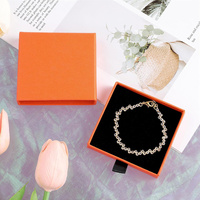 Coffrets Cadeaux Bijoux Boîtes à Bijoux en Carton, Coffrets Cadeaux multi-tailles pour Bracelets Boucles d'Oreilles Colliers Cadeau Bijoux (Orange)