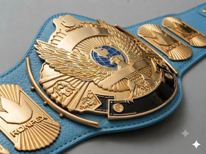 Ceinture de championnat de lutte poids lourd mondial Ronpex International personnalisée en cuir et laiton, qualité supérieure, unisexe, boîte RI-2605 5kg - Product Image 4