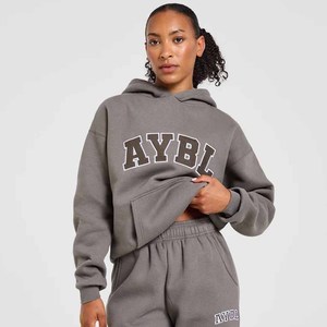 OEM ODM Custom <b>Women</b> Streetwear Sweat Suit Heavyweight Fleece Hoodie and <b>Lounge</b> <b>Pants</b> Matching Set - Product Image 3