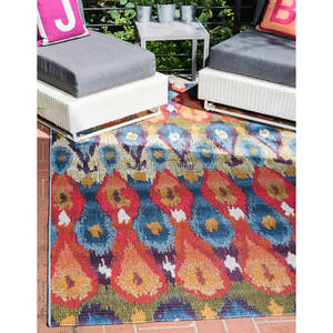 Tapis Ikat indiens traditionnels faits à la main tapis tuftés en soie de taille personnalisée conception nouée à la main pour la cuisine ou la chambre à faible coût - Product Image 4