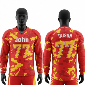 Camiseta de Paintball para Hombre, 220 GSM, Secado Rápido, Poliéster, Rojo/Amarillo Sólido, Transpirable, Anti-UV, Antibacteriana, Cierre con Cordón, Personalizable - Product Image 1