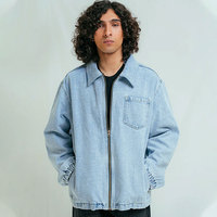 Veste en jean doublée absorbant l'humidité, coupe confortable, veste en jean à coupe anatomique, vêtement extérieur en jean résistant à l'abrasion