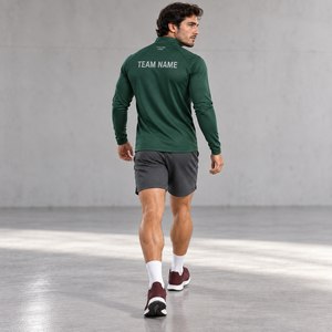 Men's Quarter <b>Zip</b> Warm Up Top Polyester Interlock Quick dry Athletic <b>Shirt</b> Custom Team Warm up Wholesale Supplier Custom Logo - Product Image 3