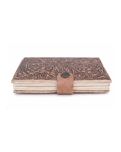 Cuaderno de Cuero Auténtico Hecho a Mano con Grabado de Pavo Real y Diferentes Sistemas de Cierre, Venta al Por Mayor - Product Image 3