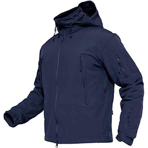 Men Blue <b>Soft</b> <b>Shell</b> Tactical <b>Jackets</b> Waterproof <b>Hooded</b> Windbreaker Outdoor <b>Jackets</b> for Hiking and Field Work Comfortable - Product Image 2