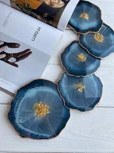 Premium Resin Coaster Set For Office Conference <b>Table</b> Drink <b>Protection</b> And Elegant Decorative <b>Table</b> Styling - Product Image 5