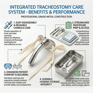 Cánula de Traqueostomía con Balón, Equipo de Gestión de Vías Respiratorias con Cánula Interna, Dispositivo Médico de Acceso a las Vías Respiratorias para Hospital - Product Image 6