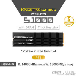 SSD Interno NVMe M.2 de 4 TB PCIe Gen5x4 con Disipador de Calor para Estaciones de Trabajo y Juegos - 14000 MB/s de Lectura/13000 MB/s de Escritura - Product Image 2