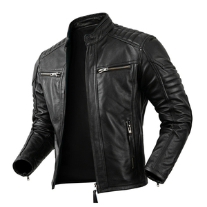 100% Genuine Cowhide Men's Leather <b>Jacket</b> New Stylish for Crocodile Skin Embossed Vintage Style Autumn Season <b>Canvas</b> <b>Jacket</b> Coa - Product Image 3