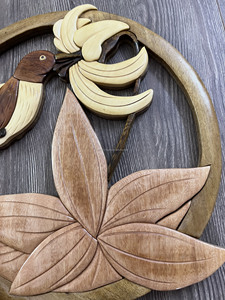 Tropical Vietnam Durable Painted Wooden <b>Wall</b> Hanging Door Plaques Intarsia Woodworking Name <b>Sign</b> Hawaii Tropical Pattern SAFIMEX - Product Image 5
