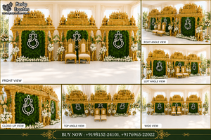 เวทีตกแต่งพิธีแต่งงานแบบหรูหราสไตล์ทมิฬ (นิชัยธารธัม) ยอดนิยมสำหรับงานแต่งงานอินเดียใต้ (มานาวารัย) - Product Image 6