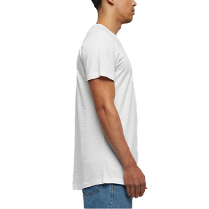 Men's <b>White</b> Short Sleeve O-Neck T-Shirt Regular Fit Solid Color Casual Jersey Cotton <b>Tee</b> - Product Image 3