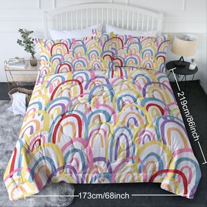 Set Copripiumino Arcobaleno Misura Singola 3 Pezzi con Motivo Stampato, 1 Copripiumino Rosa e Giallo con Sole e Fiori Rossi (173x218 cm) e 2 Cuscini - Product Image 6