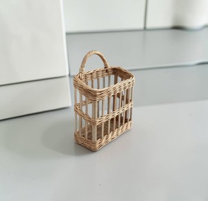 Panier suspendu rectangulaire en osier tressé, porte-ustensiles en rotin, support de présentation pour ustensiles de cuisine, cuillères, casseroles et bouteilles de vin - Product Image 2