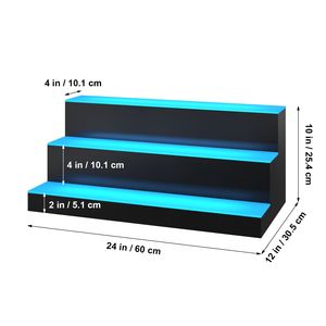24\" 3-<b>Step</b> LED Lighted Liquor Bottle Display <b>Bar</b> Shelf RF and App Controlled Wine Rack - Product Image 2