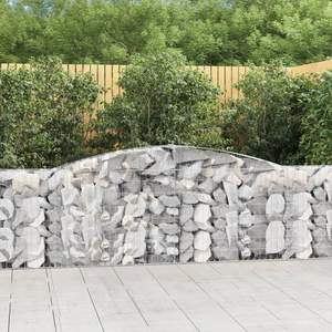 Set di 3 Grandi Cesti in Rete Metallica Gabion in Ferro Zincato Argentato, Collezione di Cesti in Filo Metallico - Product Image 1