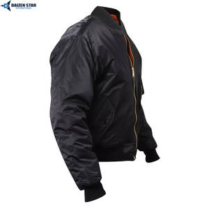 Chaqueta Bomber Unisex de Lona de Primera Calidad, Resistente al Viento, Impermeable, Ecológica, Transpirable, con Cuello Alto, Tinte Liso y Cremallera Frontal - Product Image 2