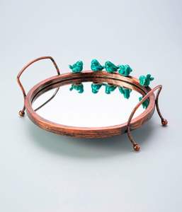 Table d'appoint en aluminium avec miroir, plateau moderne pour la maison, la chambre, la salle d'hôtes, le salon, le restaurant et le bar - Product Image 4