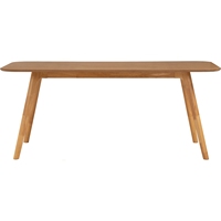 Table à manger en chêne naturel durable, 180 cm, 6 places, bois massif, pieds en chêne malaisien, design minimaliste, pour la maison, le bureau, l'hôtel