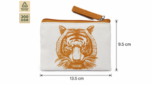 Bolsa de Algodón con Cremallera y Estampado de Tigre Blanco, 13.5x9.5cm, Reutilizable, para Cosméticos, con Logotipo Personalizado, Venta al Por Mayor, Marca Privada, OEM, B2B - Product Image 3