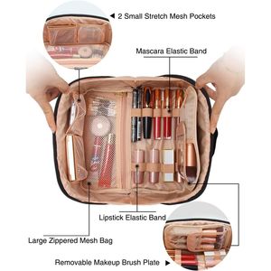 Borsa da Viaggio per Trucco di Grande Capacità per Donne, Impermeabile, Portatile, con Scomparto Separato per Pennelli - Product Image 2