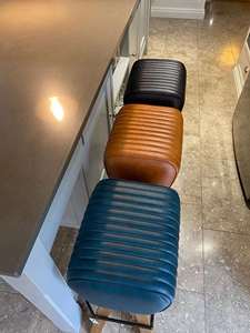 Wholesale Leather Counter Height Bar <b>Stool</b> with Wooden Legs for Kitchen Island Cafe and Restaurant Use - Product Image 4