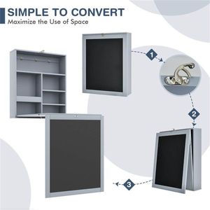 Gray Wall-Mounted <b>Computer</b> Desk for <b>Office</b> Use - Product Image 4