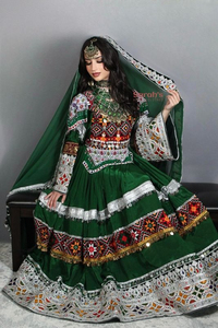 Vestido de Festival Afgano Kuchi 2026 Hecho a Mano para Mujer, Vestido Largo de Encaje Bordado Tradicional Vintage que Refleja el Estilo Pashtun - Product Image 3