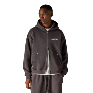 Mens Full Zip Hooded Tracksuit <b>Set</b> With Straight Leg Trouser Relaxed Fit Casual <b>Two</b> <b>Piece</b> <b>Lounge</b> Outfit Custom OEM ODM Wholesale - Product Image 3