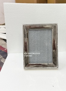 Handcrafted Silver Braided Edge Picture <b>Frame</b> Vintage Style Metallic Photo Holder Decorative Twisted Border <b>Frame</b> Tabletop Decor - Product Image 5