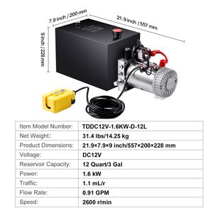 Centralina Idraulica Monofase da 12 Quarti, Portata 0,91 GPM, Pressione Massima 3200 PSI per Cilindri Idraulici di Rimorchi Ribaltabili - Product Image 3