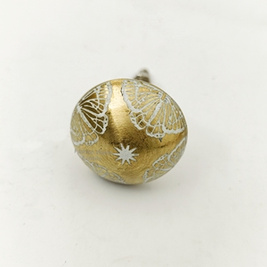 Kéo ngăn kéo vàng sang trọng với đôi cánh bướm trắng tinh tế & ngôi sao thiên thể chi tiết phần cứng đồ nội thất nghệ thuật - Product Image 1