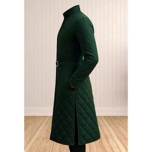 Green Quilted Medieval Gambeson Padded <b>Jacket</b> Men Larp Cosplay Costume Winter Long Coat Knight Renaissance Outwear - Product Image 2