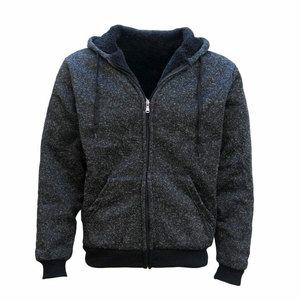 Men's Hooded Zipper Sweatshirt Solid Color Fleece Regular Fit Casual Autumn Breathable Customizable Polyester/Cotton - Product Image 4